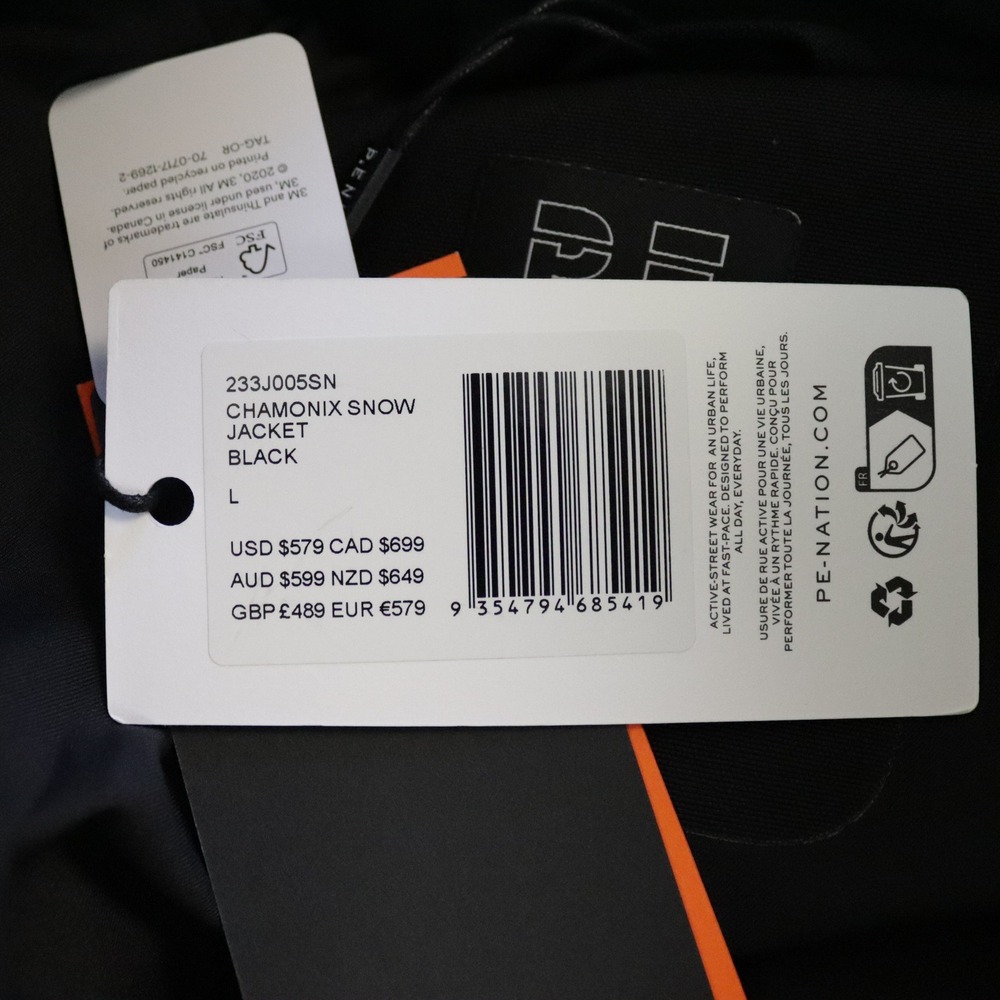 NWT P.E Nation Chamonix Snow Jacket Large Black Pink Colorblock Ski Insulated - Picture 12 of 14